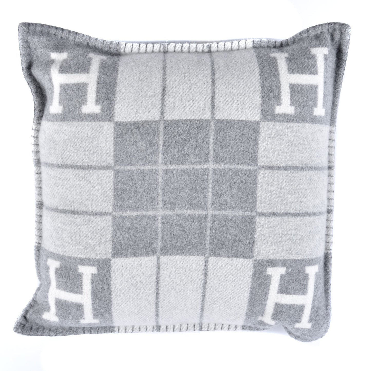 Wool Cashmere Avalon III Pillow PM Ecru Gris Clair