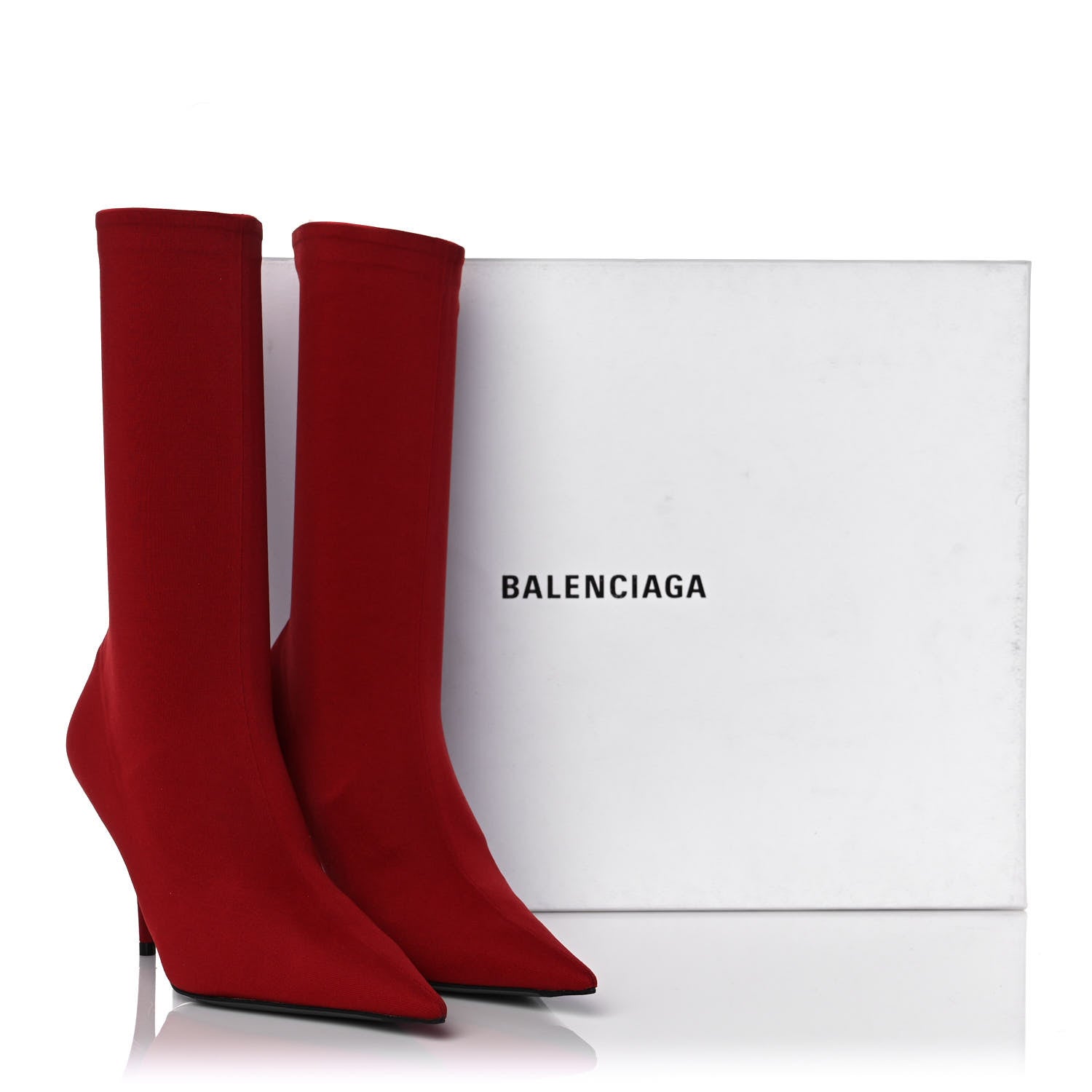 Balenciaga Jersey Crepe Extreme Pointed Toe Knife Booties 38 Rouge 9 of 9