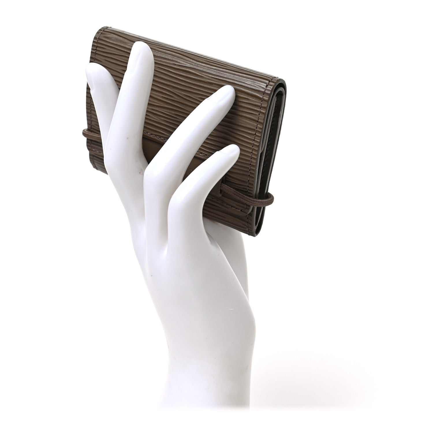 Louis Vuitton Epi Porte-Monnaie Elastique Wallet Pepper 2 of 6