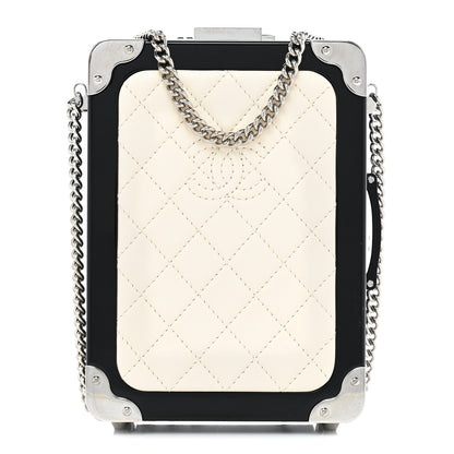 Chanel Plexiglass Lambskin Evening In The Air Mini Trolley Minaudiere Clutch Beige Black 1 of 11