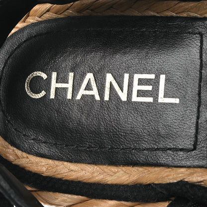 Chanel Mesh Patent Calfskin Velcro Dad Sandals 40 Black 9 of 14