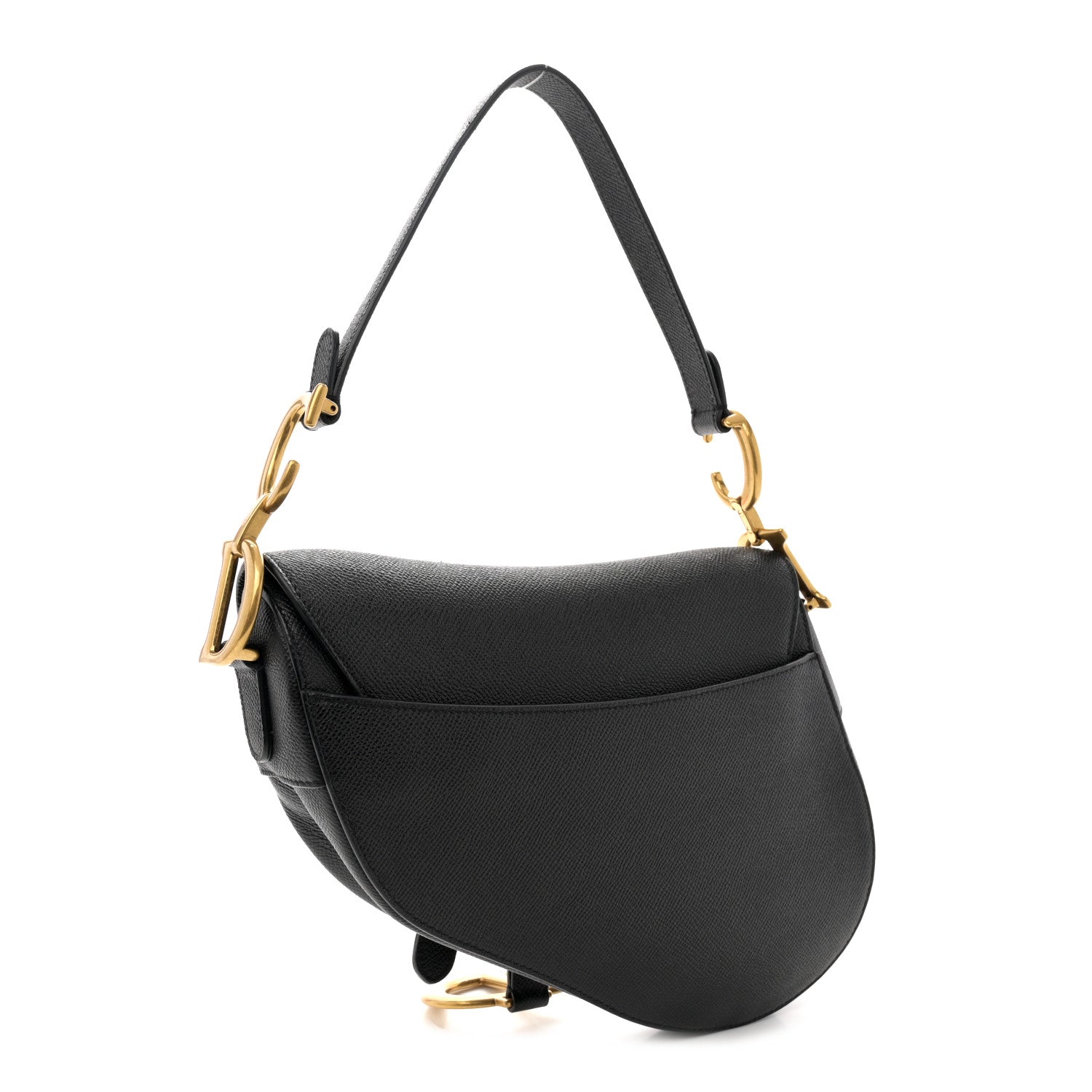 Christian Dior Grained Calfskin Saddle Bag Black 3 of 14