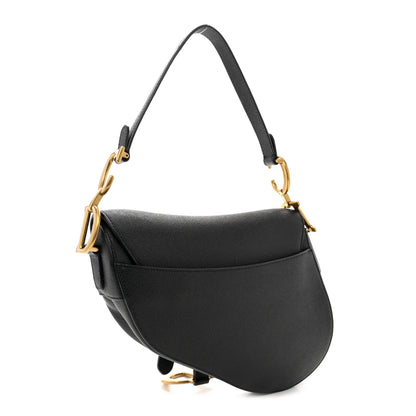 Christian Dior Grained Calfskin Saddle Bag Black 3 of 14