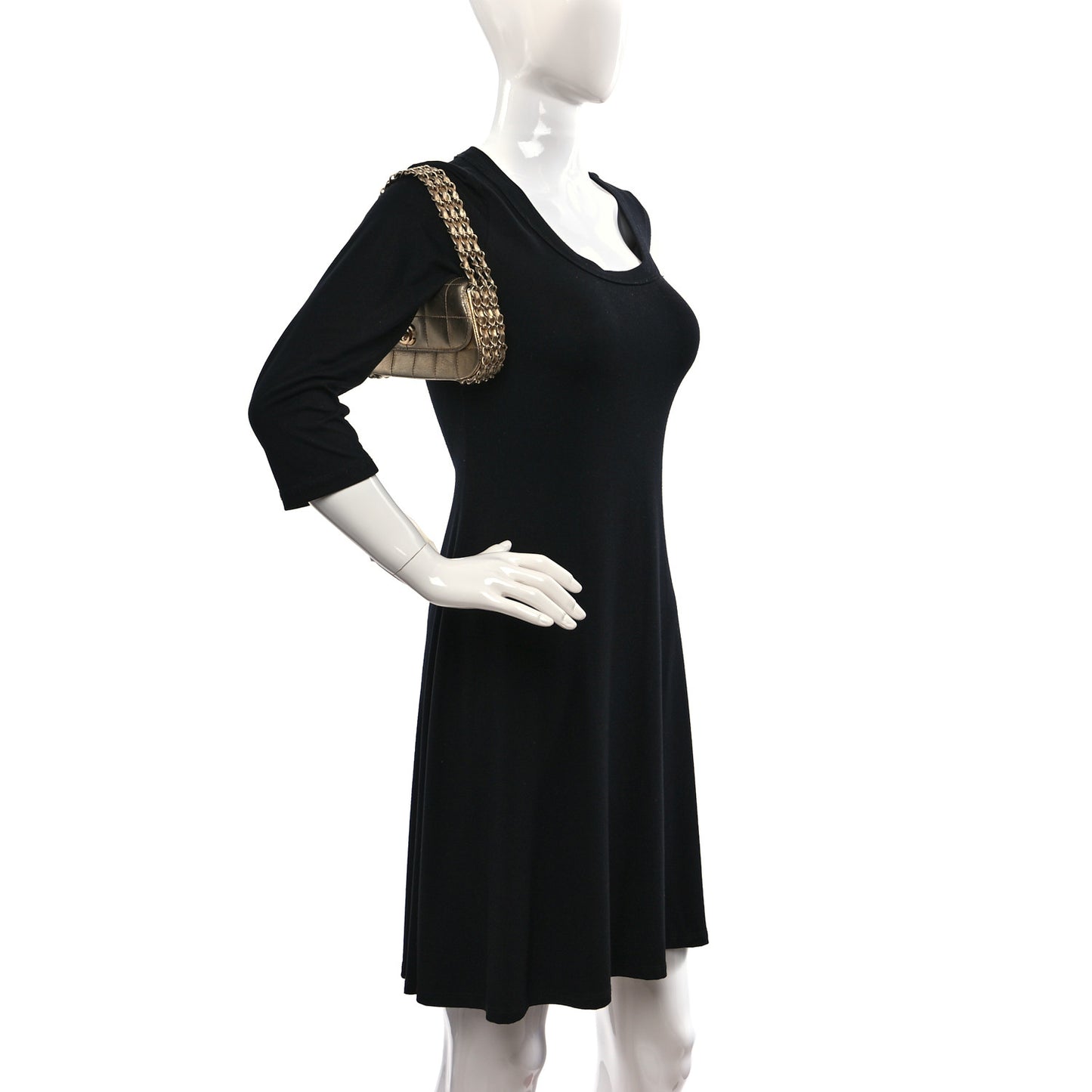 Metallic Lambskin Quilted Chocolate Bar 3 Chain Flap Gold