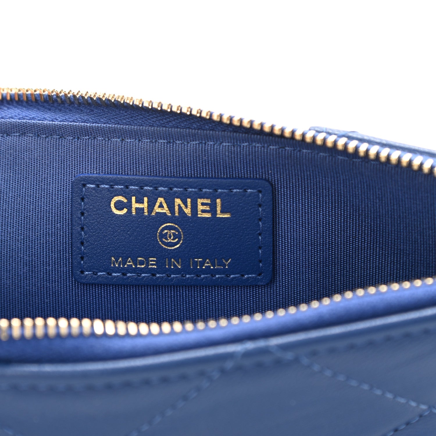 Chanel Shiny Goatskin Quilted Chanel 19 Flat Wallet Pouch Blue 6 of 8