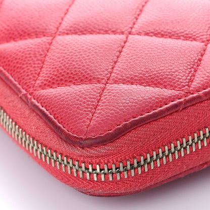 Chanel Caviar Quilted Large Gusset Zip Around Wallet Fuchsia 12 of 22