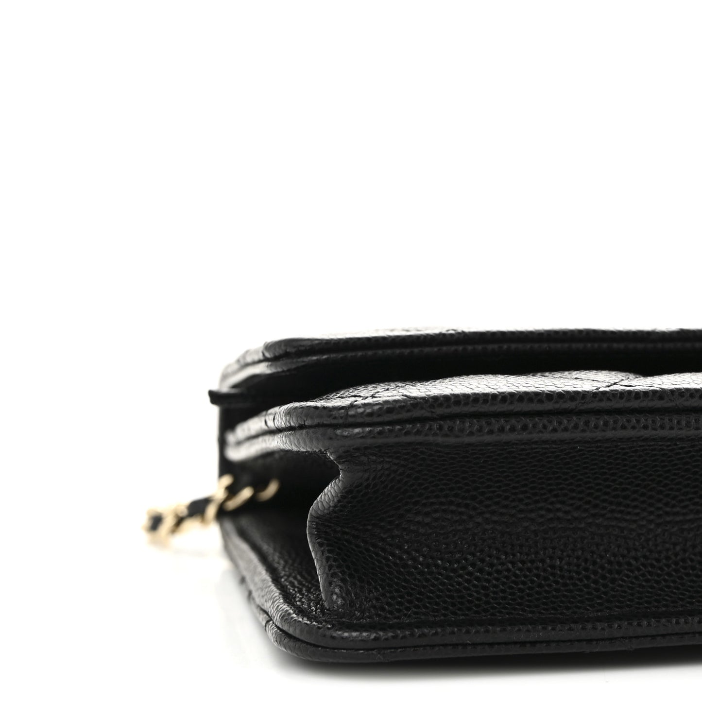 Caviar Quilted Crystal CC Wallet On Chain WOC Black