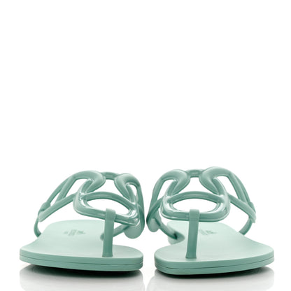 Hermes Rubber Womens Egerie Sandals 36 Vert Embrun 2 of 9