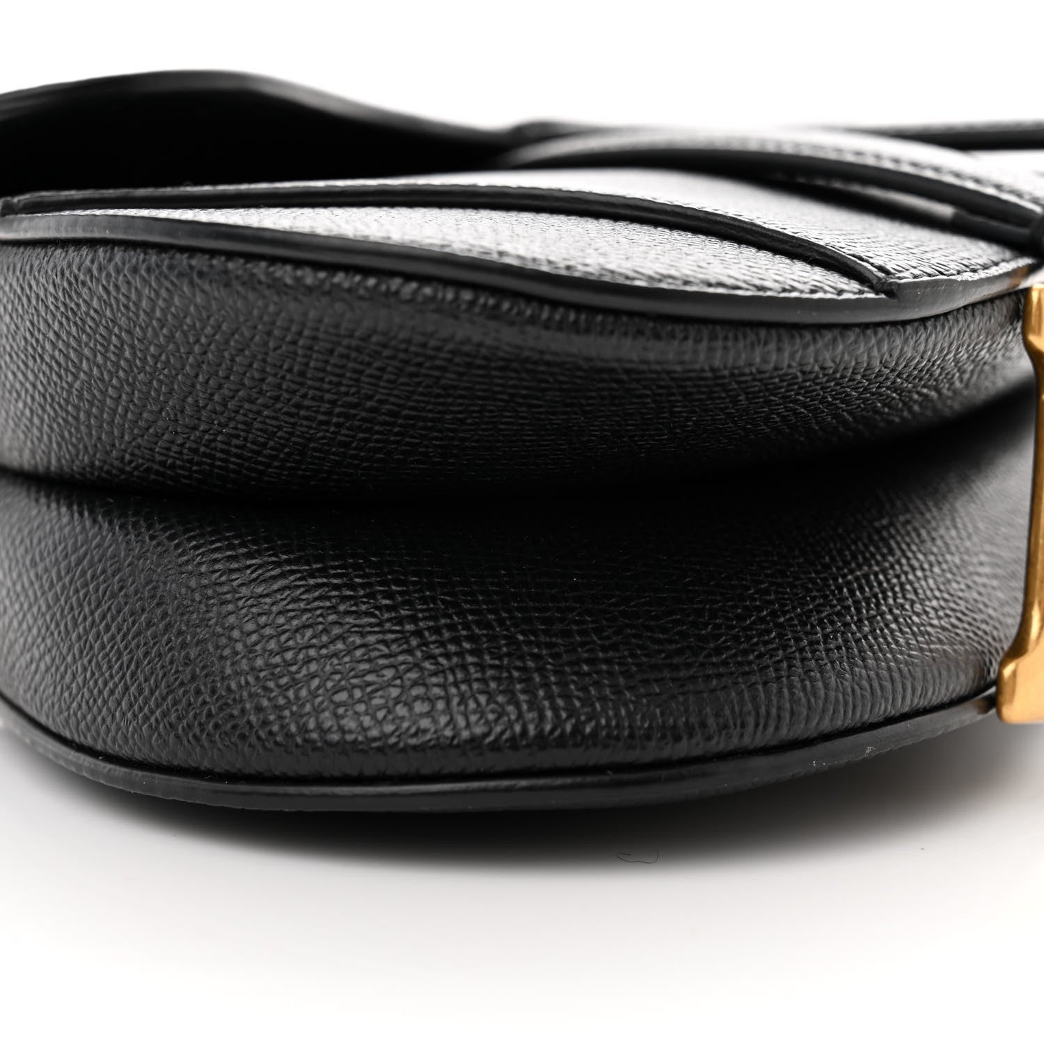 Christian Dior Grained Calfskin Mini Saddle Bag With Strap Black 9 of 10