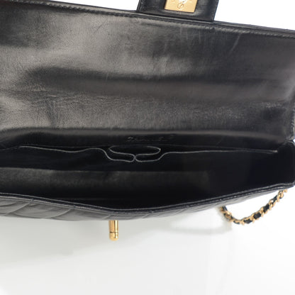 Chanel Lambskin Quilted East West Chocolate Bar Flap Black 9 of 18
