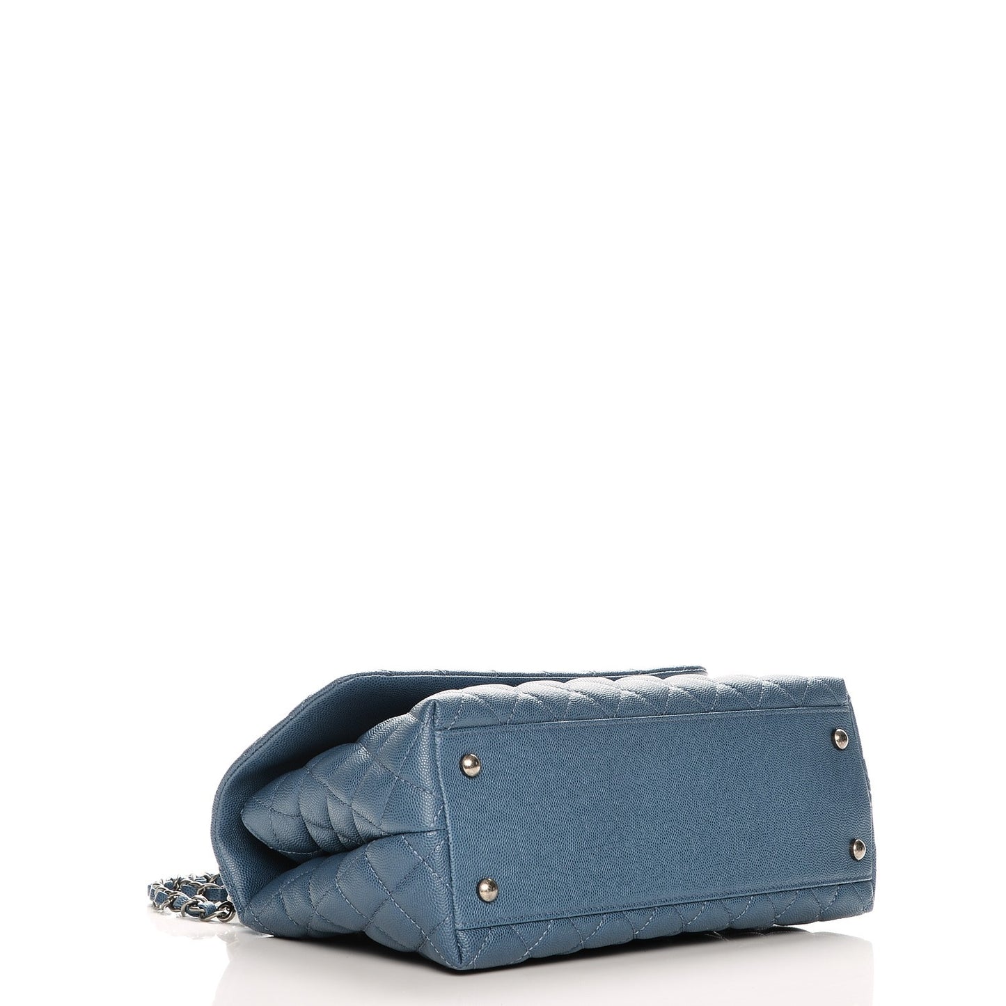 Caviar Quilted Small Coco Handle Flap Blue