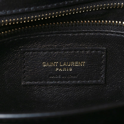 Saint Laurent Smooth Calfskin Suede Monogram Cassandra Clasp Bag Black 5 of 8