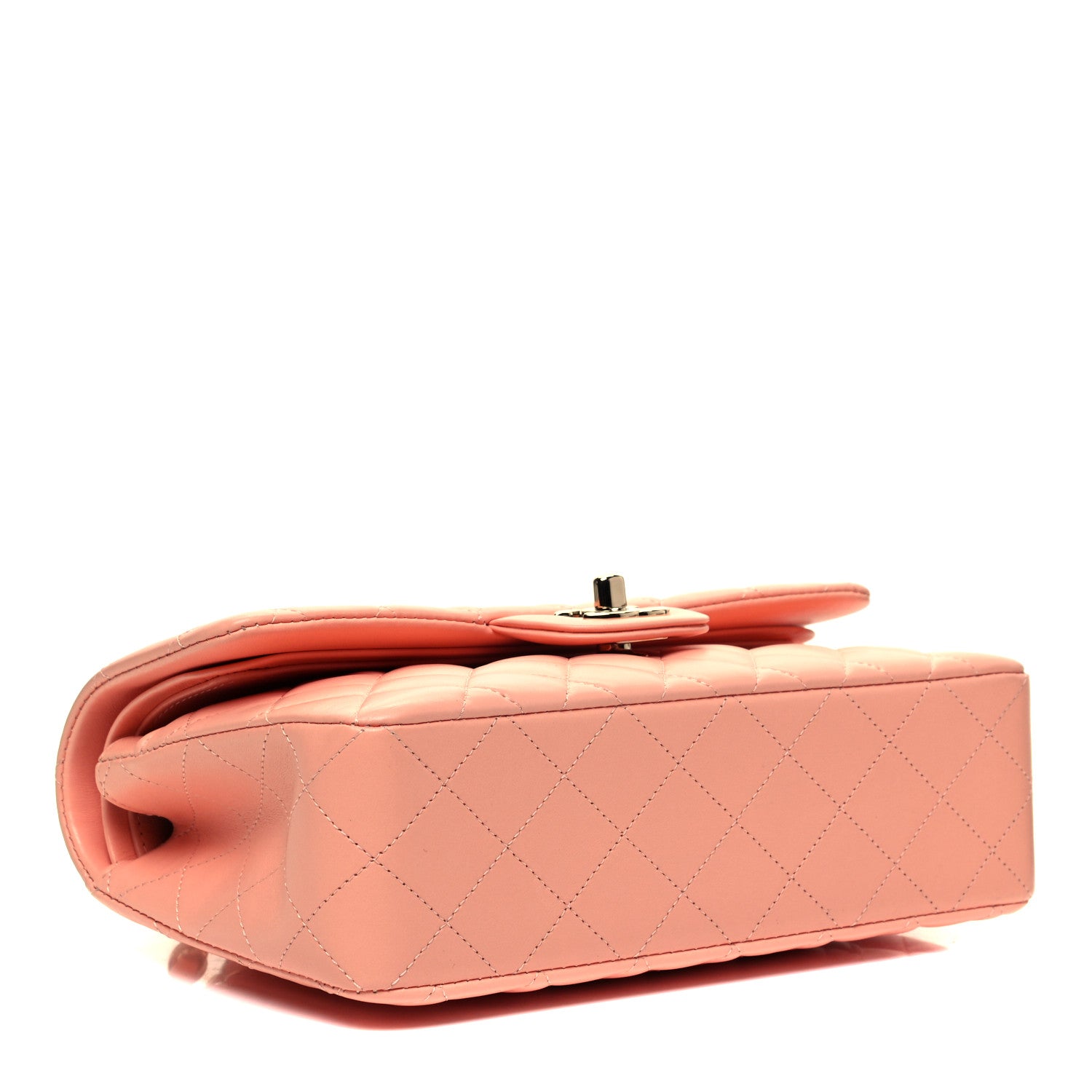 Chanel Lambskin Quilted Small Double Flap Light Orange 3 of 8