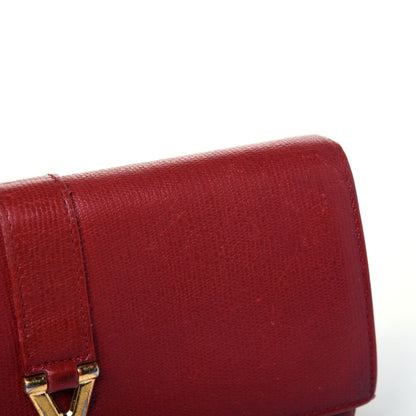 Saint Laurent Textured Calfskin Classic Y Ligne Clutch Red 23 of 25
