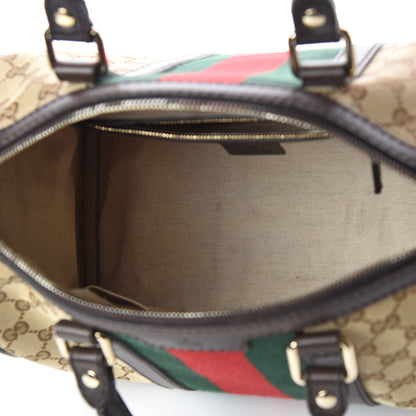 Gucci Monogram Vintage Web Medium Boston Dark Brown 5 of 17