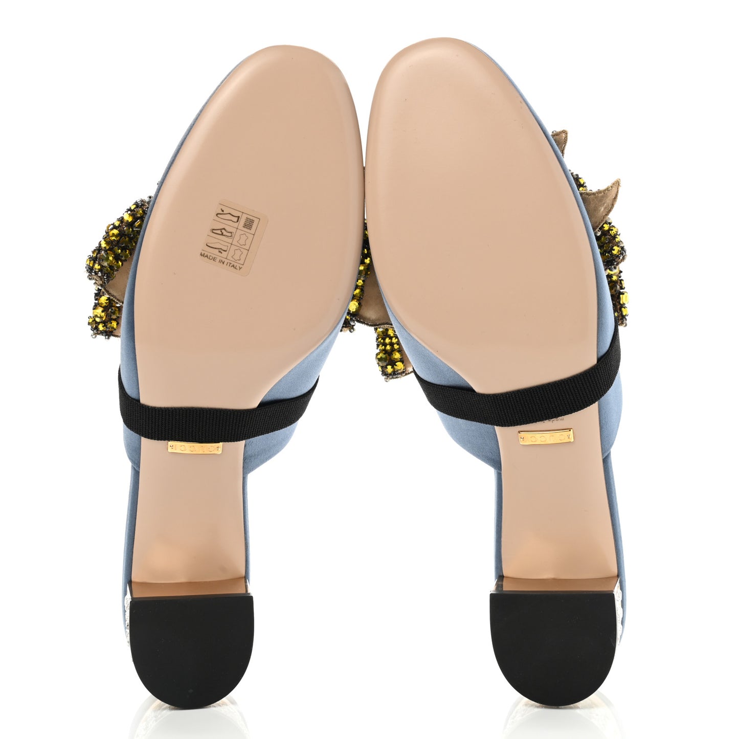 Silk Satin Crystal Embellished Bow Mules 38 Carta Zucchero