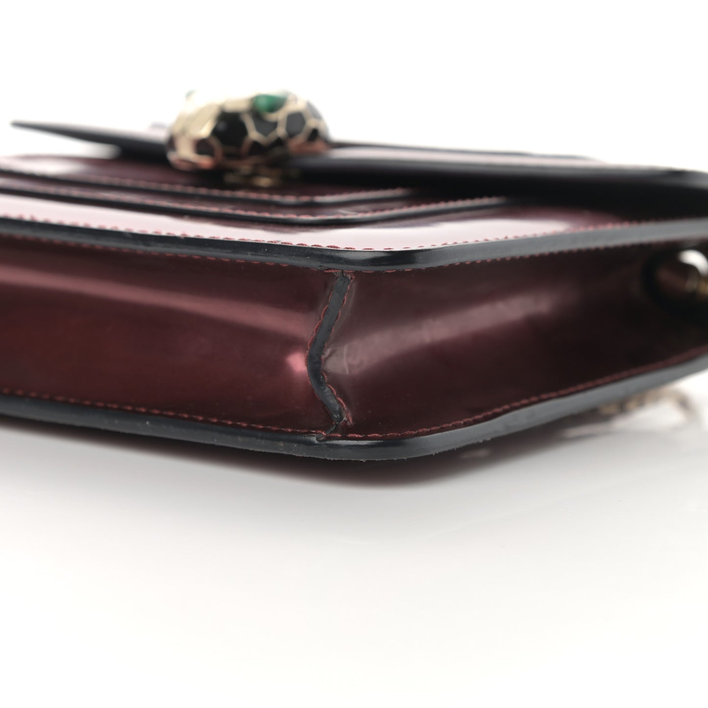 Metallic Calfskin Small Serpenti Forever Snake Strap Crossbody Bag Dark Red
