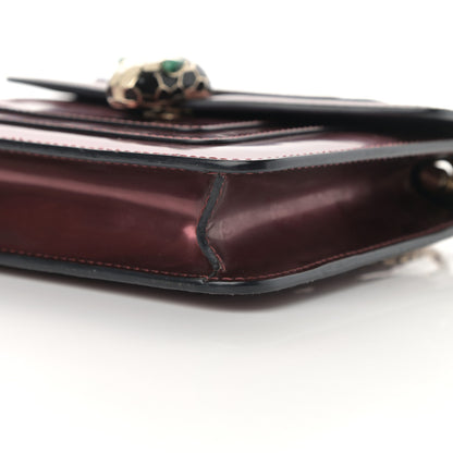 Bulgari Metallic Calfskin Small Serpenti Forever Snake Strap Crossbody Bag Dark Red 12 of 12