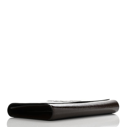 Saint Laurent Textured Patent Monogram Large Belle De Jour Clutch Dark Brown 4 of 7