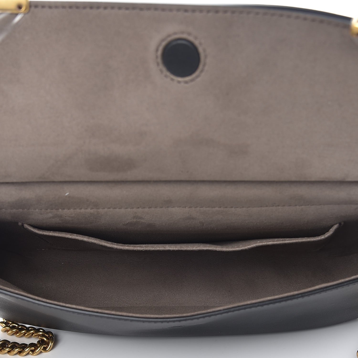 Fendi Vitello Grace Glazed Fabric FF 1974 Double F Shoulder Bag Black Mogano Panna 6 of 8