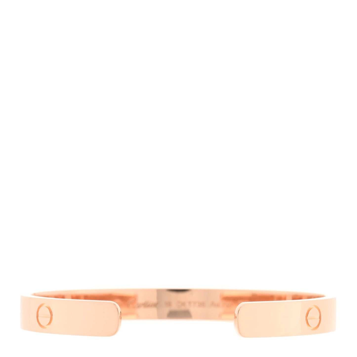 18K Pink Gold LOVE Cuff Bracelet 16