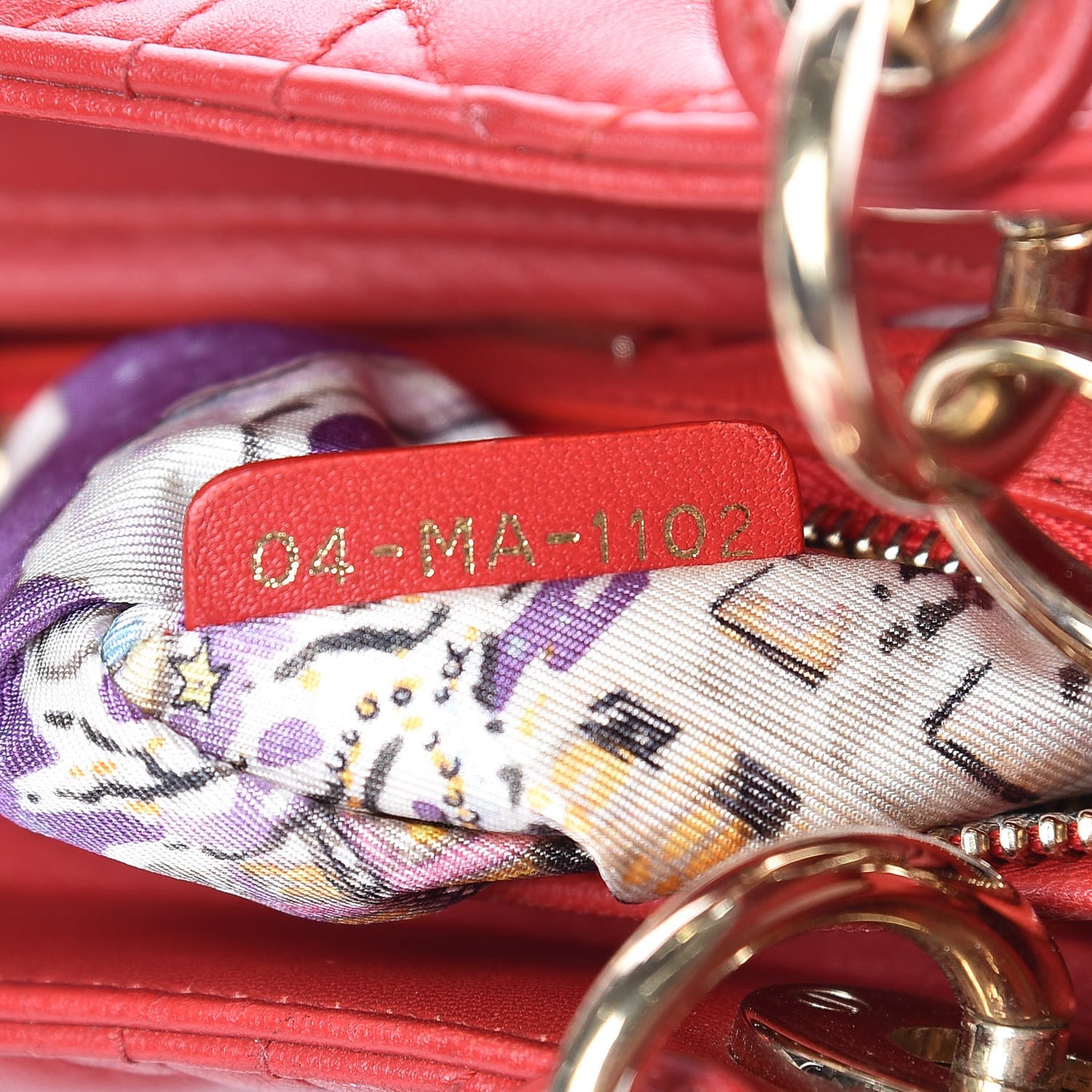 Lambskin Cannage Medium Lady Dior Red