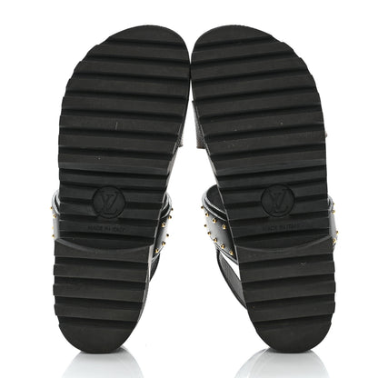 Louis Vuitton Calfskin Monogram Laureate Platform Sandals 37 Black 5 of 11