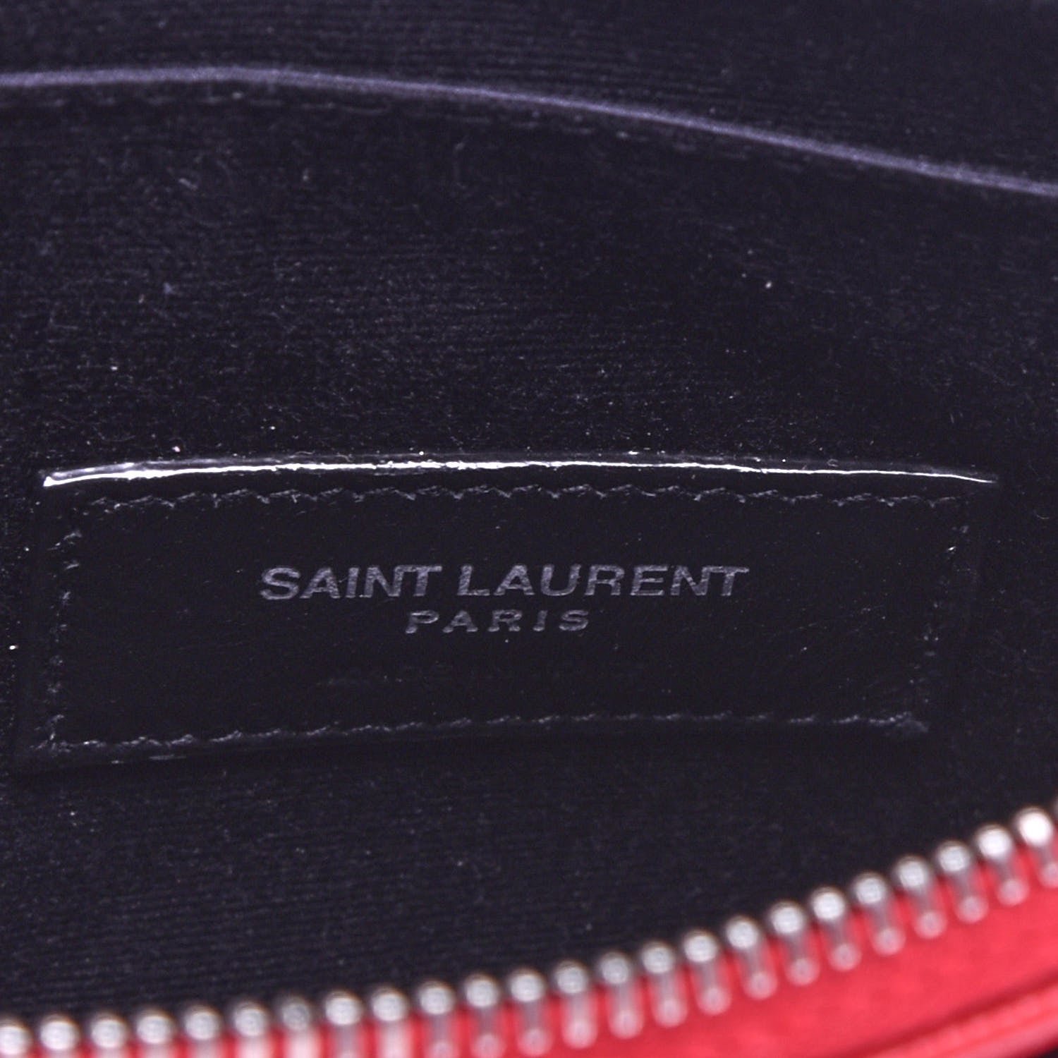 Saint Laurent Grain De Poudre Matelasse Chevron Monogram Bill Pouch Red 6 of 8
