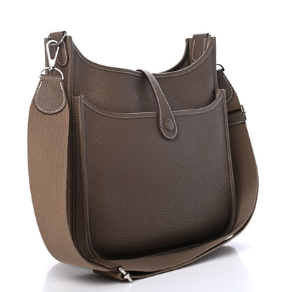 Hermes Taurillon Clemence Evelyne III PM Etoupe 2 of 4