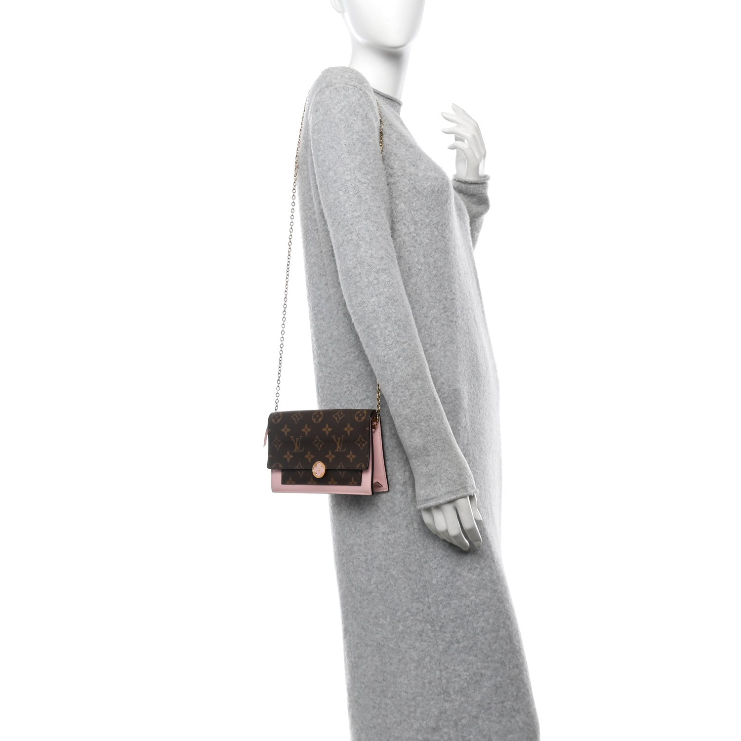 Louis Vuitton Monogram Flore Chain Wallet Rose Ballerine 2 of 9