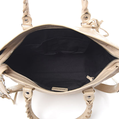Balenciaga Agneau Classic Silver Hardware S City Logo Strap Light Beige Black 5 of 11