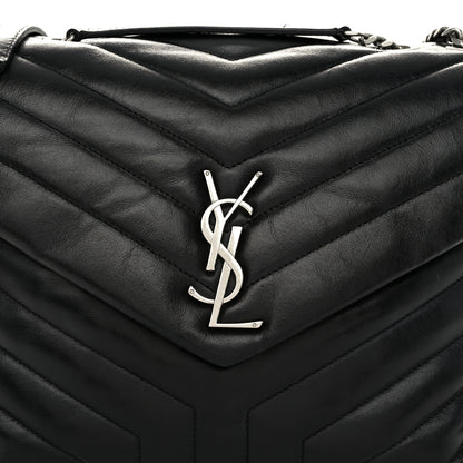 Saint Laurent Calfskin Y Quilted Monogram Medium Loulou Chain Satchel Black 7 of 10