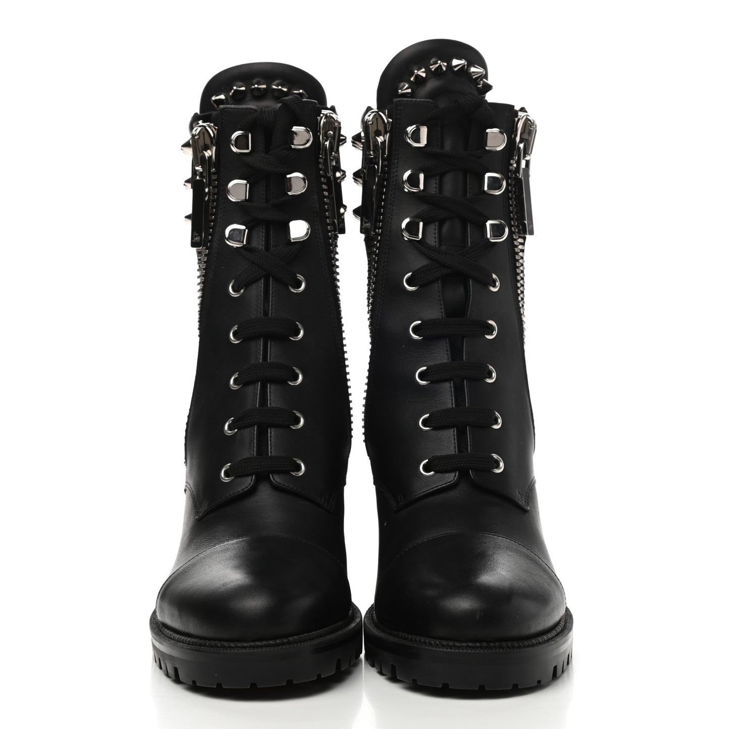 Calfskin Winter Spikes 70 Combat Boots 41 Black