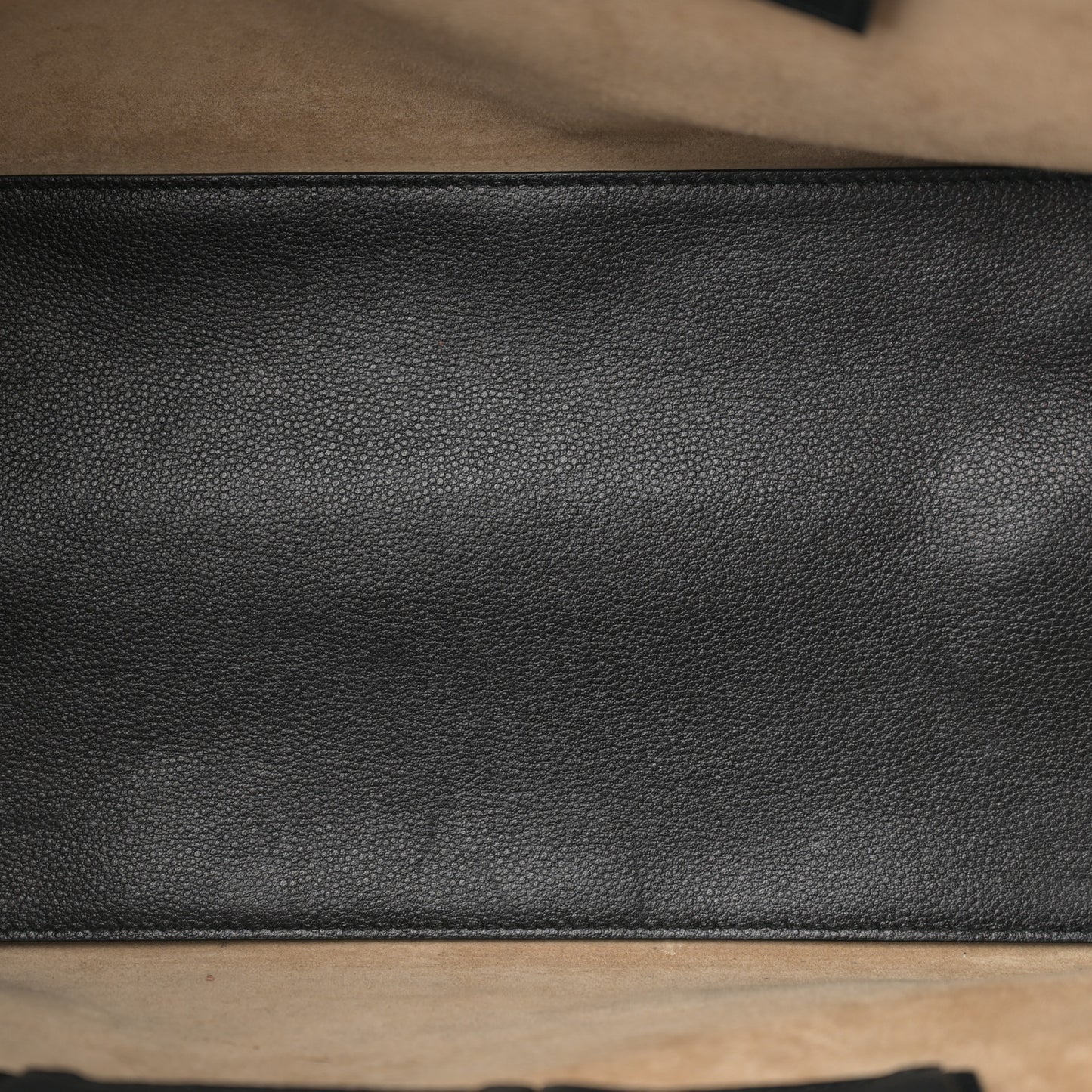 Grained Calfskin Papier Flap Tote Black