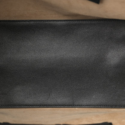 Balenciaga Grained Calfskin Papier Flap Tote Black 6 of 16