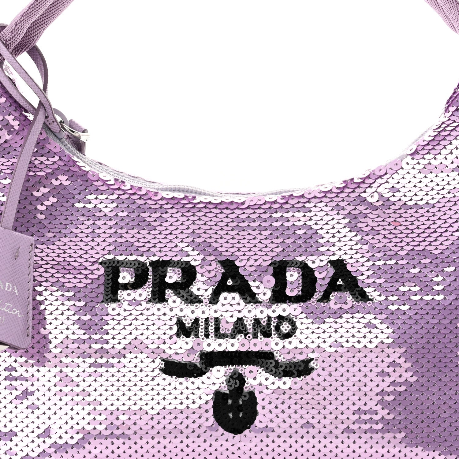 Prada Paillettes Sequin Mini Re-Edition 2000 Bag Lilium Black 7 of 9