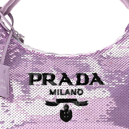 Prada Paillettes Sequin Mini Re-Edition 2000 Bag Lilium Black 7 of 9