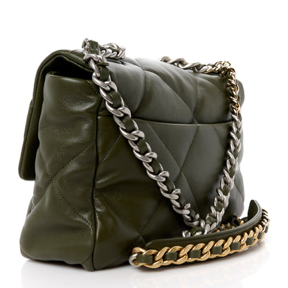Chanel Lambskin Quilted Large Chanel 19 Flap Khaki 3 of 10