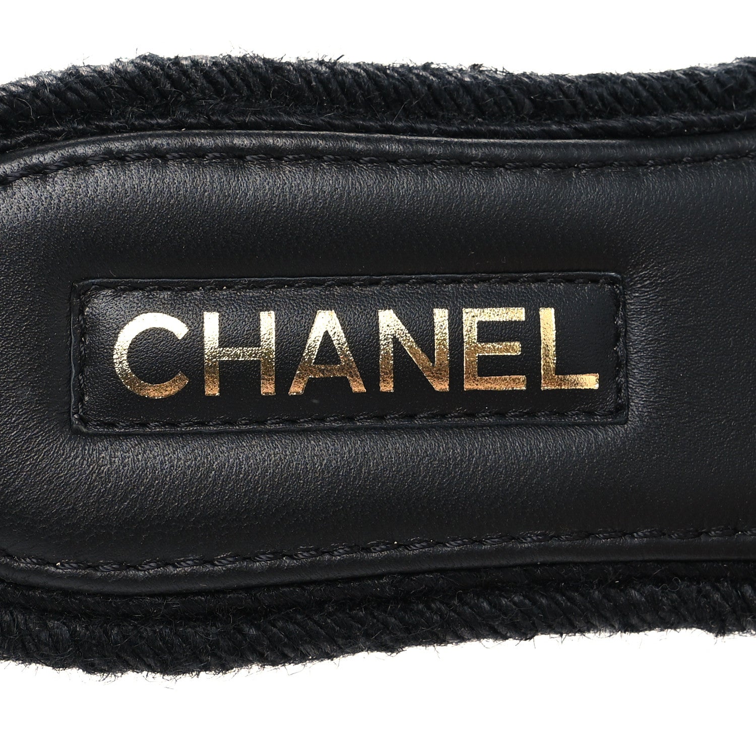 Chanel Lambskin Espadrille Mule Sandals 39 Black 8 of 9