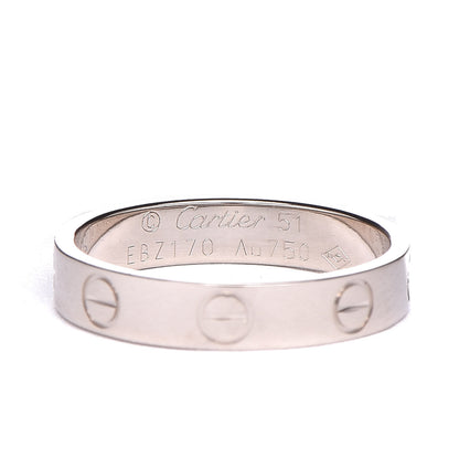 Cartier 18K White Gold 3.5mm LOVE Wedding Band Ring 51 5.75 4 of 5