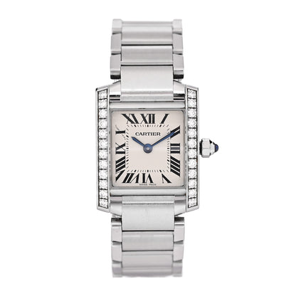 Cartier Stainless Steel Diamond Bezel 20mm Tank Francaise Quartz Watch 1 of 5