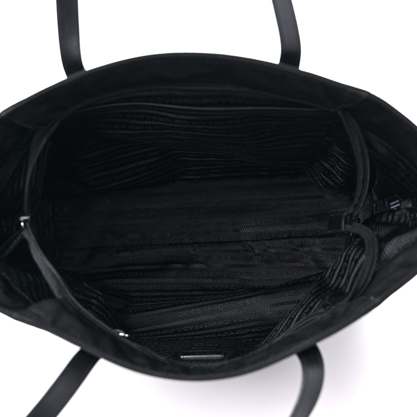 Tessuto Nylon Vela Saffiano Tote Black