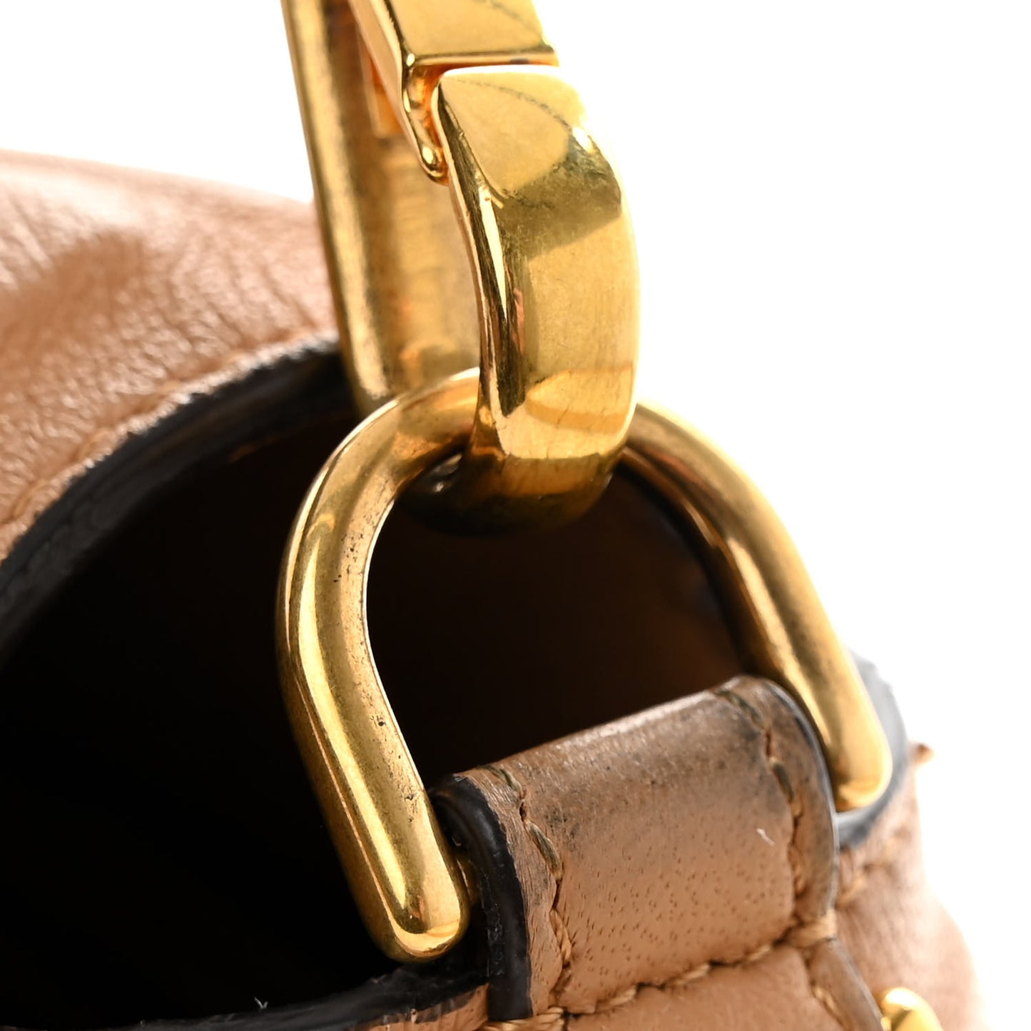 Nappa FF 1974 Embossed Baguette Miele Scuro