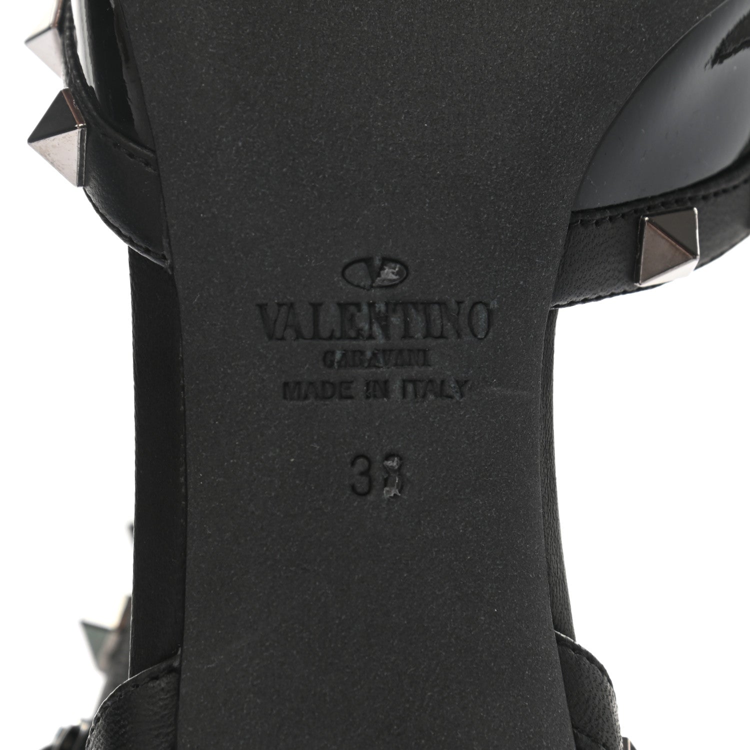 Valentino Garavani Patent Nappa Rockstud Ankle Strap 65mm Pumps 38 Black 6 of 8