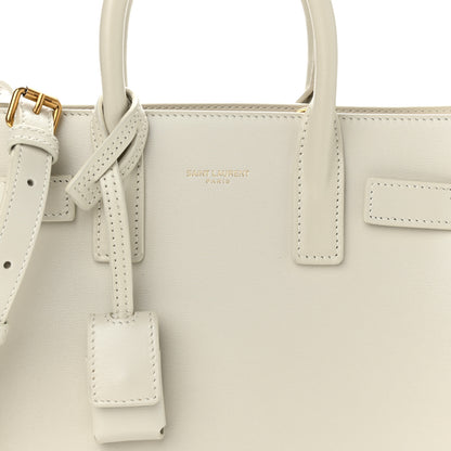 Saint Laurent Grained Calfskin Nano Sac de Jour Pearl White 9 of 10