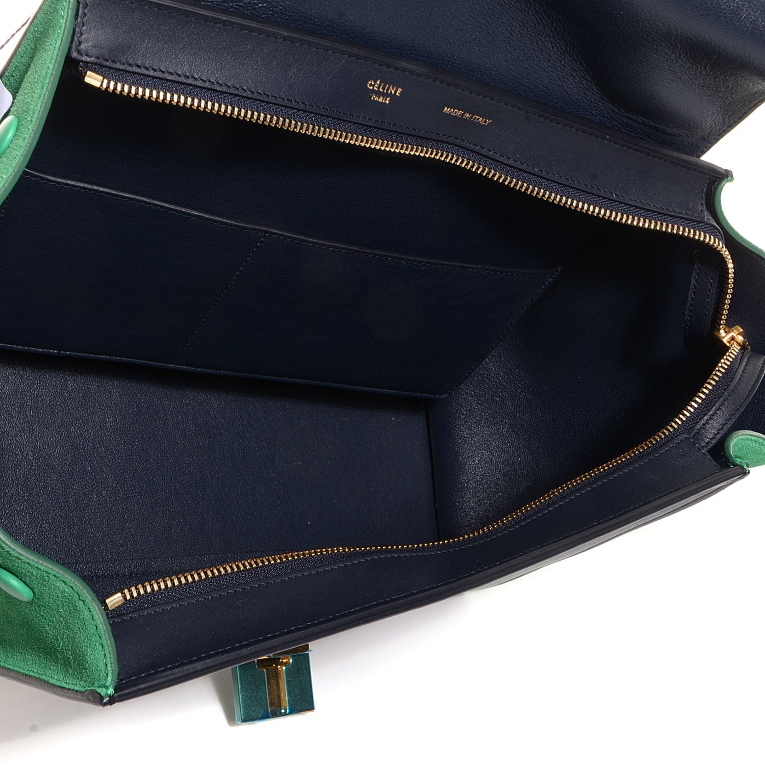 Celine Smooth Calfskin Suede Small Bi-Color Trapeze Palm 5 of 9