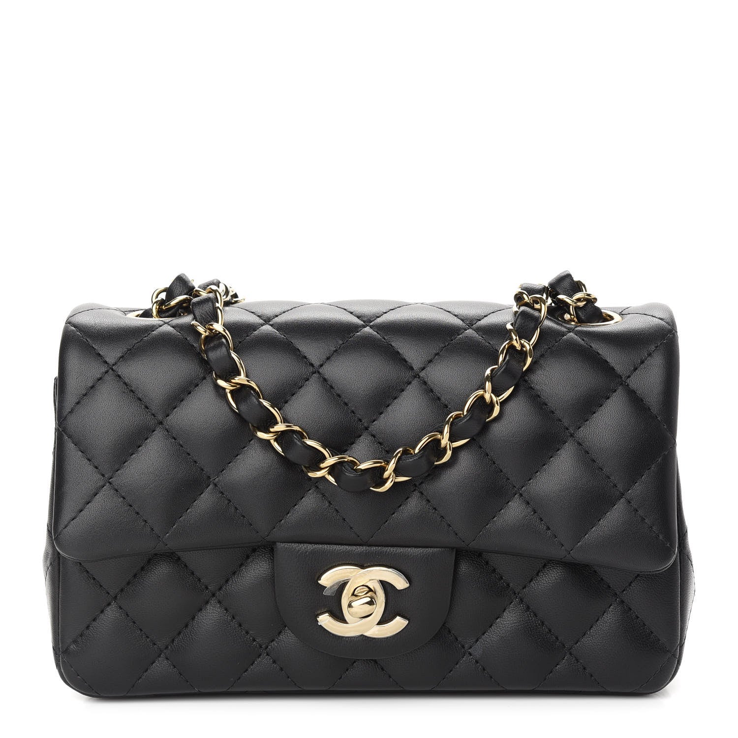 Chanel Lambskin Quilted Mini Rectangular Flap Black 1 of 9