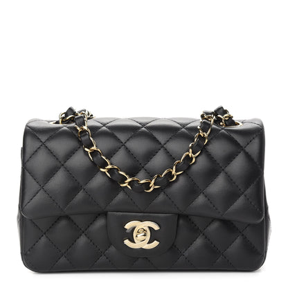Chanel Lambskin Quilted Mini Rectangular Flap Black 1 of 9