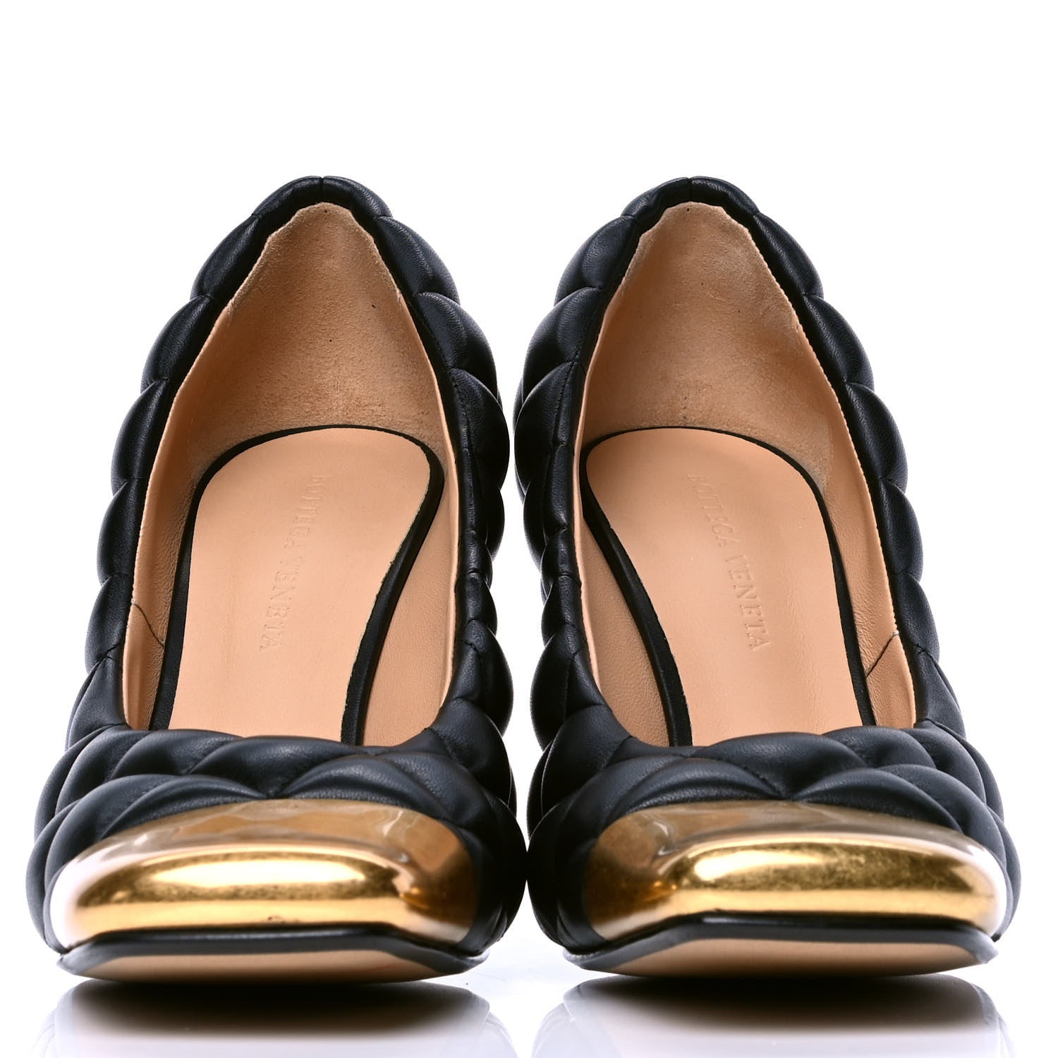 Bottega Veneta Nappa Matelasse Captoe Pumps 38 Black 2 of 6