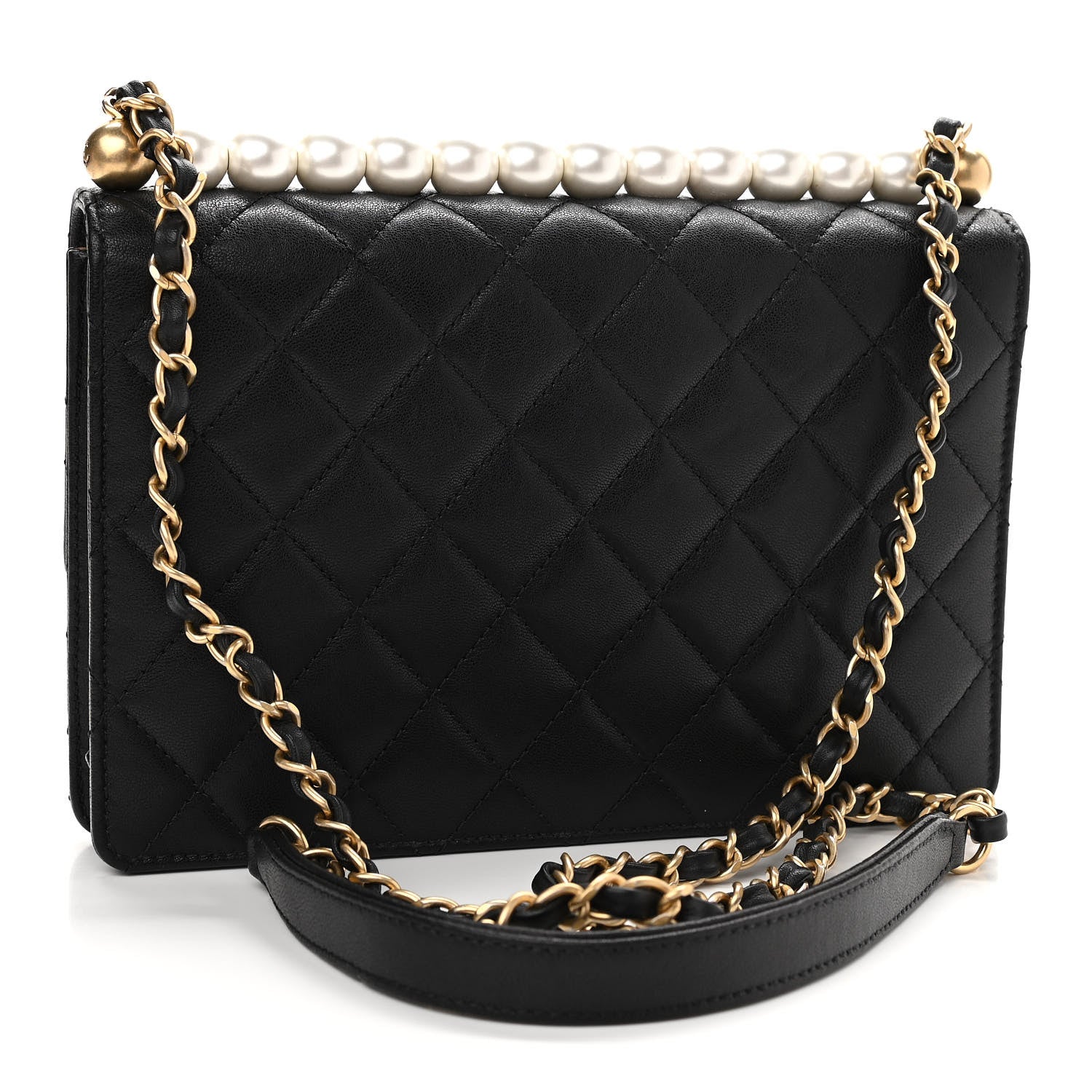 Chanel Goatskin Quilted Small Chic Pearls Flap Black 3 of 11